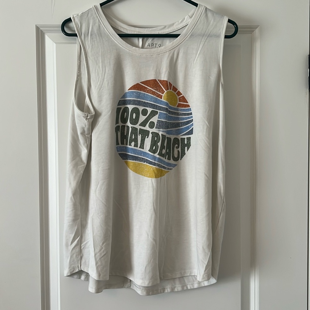 Apt 9 Large Women’s “100% That Beach” tank